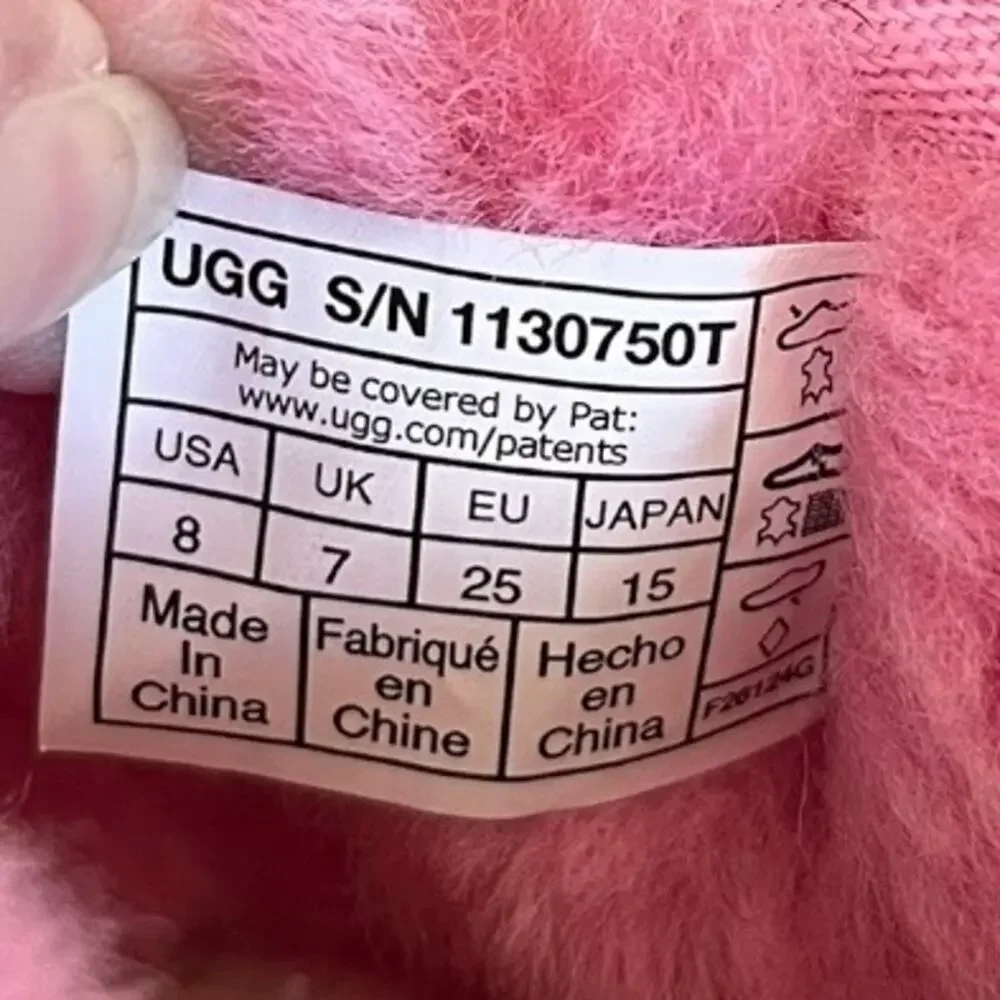 UGG Classic Ultra Mini Boot Pink 1130750T Side Zipper Toddler Girl Size 8 EU 25